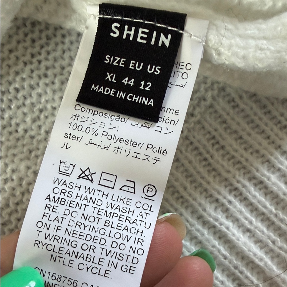 SHEIN Cream V-Neck Sweater with Bow Details - Picture 2 of 10